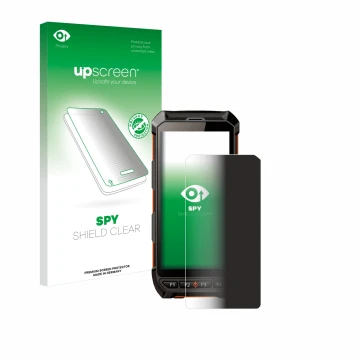 Parte frontal de un envase de producto con el logotipo de la marca upscreen. Al lado se muestra el dispositivo iDTronic C9 RED