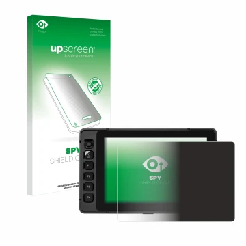 Parte frontal de un envase de producto con el logotipo de la marca upscreen. Al lado se muestra el dispositivo SmallHD Ultra 7