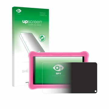 Parte frontal de un envase de producto con el logotipo de la marca upscreen. Al lado se muestra el dispositivo Sannuo K708 7