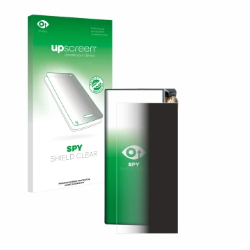 Parte frontal de un envase de producto con el logotipo de la marca upscreen. Al lado se muestra el dispositivo Cayin N3-Ultra 