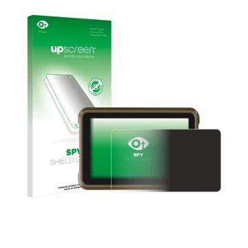 Parte frontal de un envase de producto con el logotipo de la marca upscreen. Al lado se muestra el dispositivo Atomos Ninja co