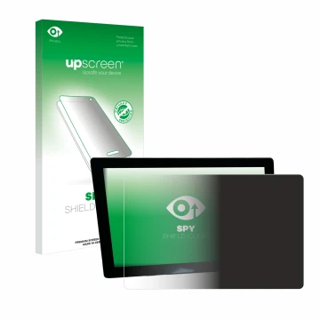 Parte frontal de un envase de producto con el logotipo de la marca upscreen. Al lado se muestra el dispositivo John Deere G5 U