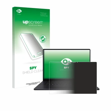 Parte frontal de un envase de producto con el logotipo de la marca upscreen. Al lado se muestra el dispositivo ASUS ProArt P16