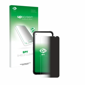 Parte frontal de un envase de producto con el logotipo de la marca upscreen. Al lado se muestra el dispositivo Hammer Blade V 