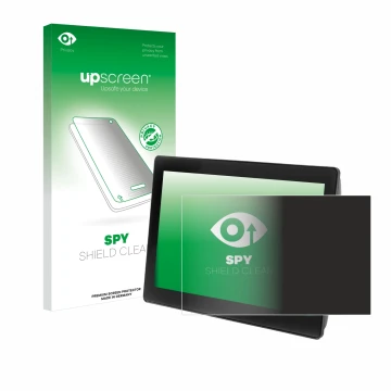 Parte frontal de un envase de producto con el logotipo de la marca upscreen. Al lado se muestra el dispositivo John Deere G5 P