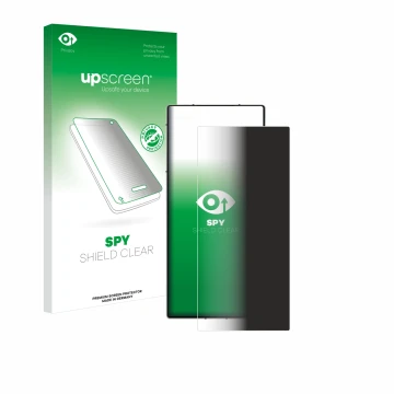 Parte frontal de un envase de producto con el logotipo de la marca upscreen. Al lado se muestra el dispositivo ZTE Nubia Z60 U