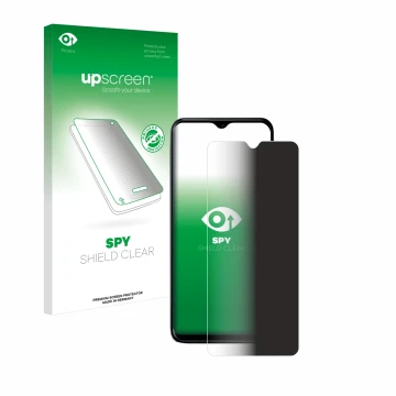 Parte frontal de un envase de producto con el logotipo de la marca upscreen. Al lado se muestra el dispositivo Nokia G60 5G co