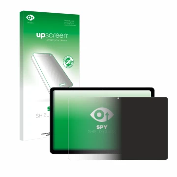 Parte frontal de un envase de producto con el logotipo de la marca upscreen. Al lado se muestra el dispositivo HMD T21 con su 
