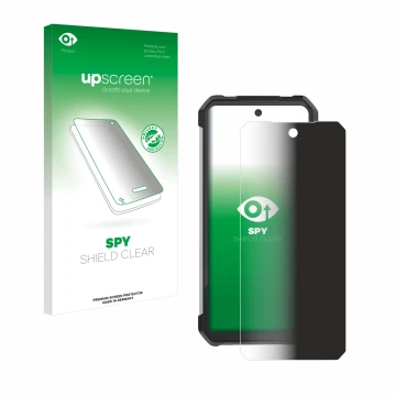 Parte frontal de un envase de producto con el logotipo de la marca upscreen. Al lado se muestra el dispositivo 8849 Tank 3 Pro