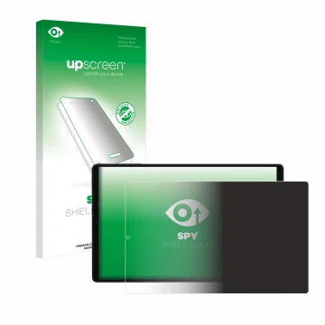 Parte frontal de un envase de producto con el logotipo de la marca upscreen. Al lado se muestra el dispositivo Pixpeak M820 10