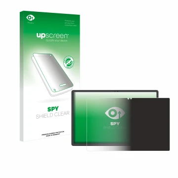 Parte frontal de un envase de producto con el logotipo de la marca upscreen. Al lado se muestra el dispositivo Mediacom Azimut