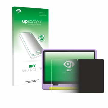 Parte frontal de un envase de producto con el logotipo de la marca upscreen. Al lado se muestra el dispositivo HotLight Hot101