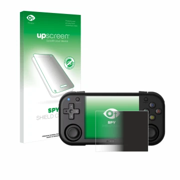 Parte frontal de un envase de producto con el logotipo de la marca upscreen. Al lado se muestra el dispositivo Magicx Mini Zer