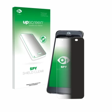 Parte frontal de un envase de producto con el logotipo de la marca upscreen. Al lado se muestra el dispositivo Orderman 10 con
