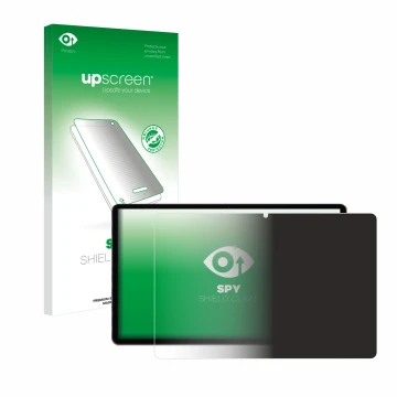 Parte frontal de un envase de producto con el logotipo de la marca upscreen. Al lado se muestra el dispositivo Xgody Q17 11