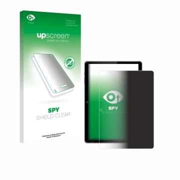 Parte frontal de un envase de producto con el logotipo de la marca upscreen. Al lado se muestra el dispositivo Awow P11 10