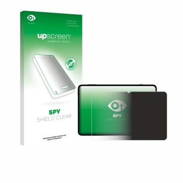 Parte frontal de un envase de producto con el logotipo de la marca upscreen. Al lado se muestra el dispositivo Redmagic Astra 