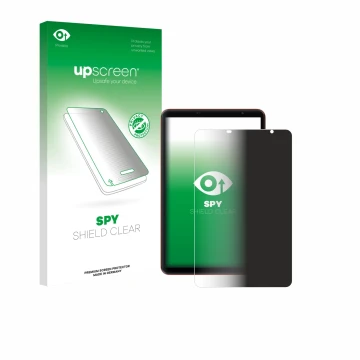 Parte frontal de un envase de producto con el logotipo de la marca upscreen. Al lado se muestra el dispositivo Blackview Zeno 