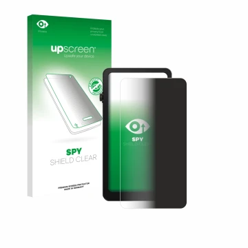 Parte frontal de un envase de producto con el logotipo de la marca upscreen. Al lado se muestra el dispositivo DuRoBo Krono co