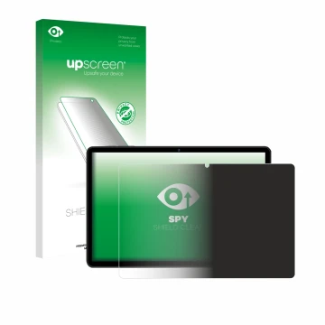 Parte frontal de un envase de producto con el logotipo de la marca upscreen. Al lado se muestra el dispositivo RUSHAR M90 11