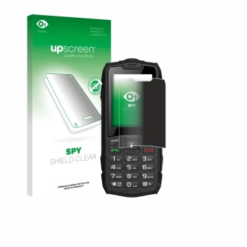 Parte frontal de un envase de producto con el logotipo de la marca upscreen. Al lado se muestra el dispositivo Hammer Rock con