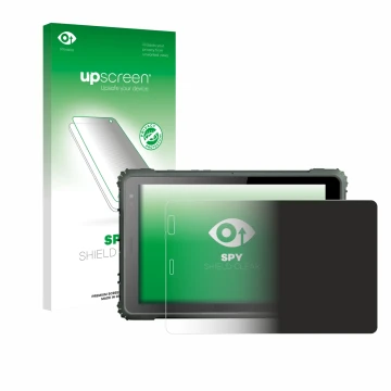 Parte frontal de un envase de producto con el logotipo de la marca upscreen. Al lado se muestra el dispositivo Geshem MTK6877 