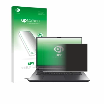 Parte frontal de un envase de producto con el logotipo de la marca upscreen. Al lado se muestra el dispositivo ASUS ROG Strix 