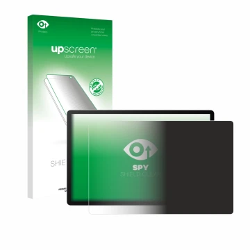 Parte frontal de un envase de producto con el logotipo de la marca upscreen. Al lado se muestra el dispositivo Wacom MovinkPad