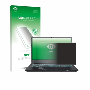 Parte frontal de un envase de producto con el logotipo de la marca upscreen. Al lado se muestra el dispositivo Gigabyte G5 202