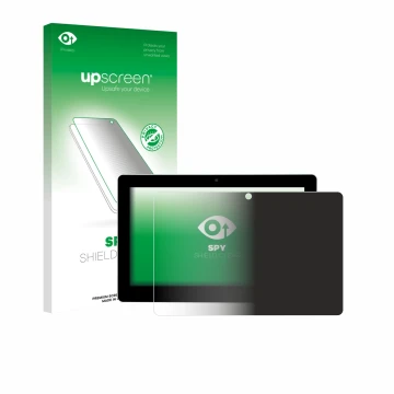 Parte frontal de un envase de producto con el logotipo de la marca upscreen. Al lado se muestra el dispositivo Victron Energy 