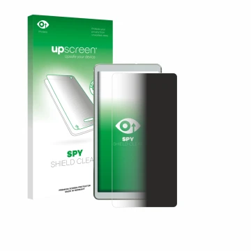 Parte frontal de un envase de producto con el logotipo de la marca upscreen. Al lado se muestra el dispositivo Viwoods AiPaper
