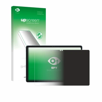 Parte frontal de un envase de producto con el logotipo de la marca upscreen. Al lado se muestra el dispositivo Blackview Zeno 