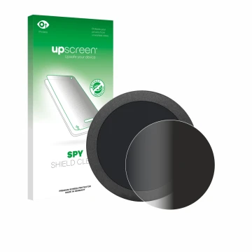 Parte frontal de un envase de producto con el logotipo de la marca upscreen. Al lado se muestra el dispositivo Elecrow Display