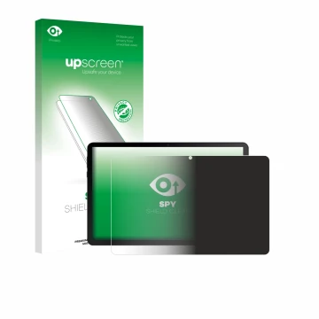 Parte frontal de un envase de producto con el logotipo de la marca upscreen. Al lado se muestra el dispositivo Ainmel G9 11.5
