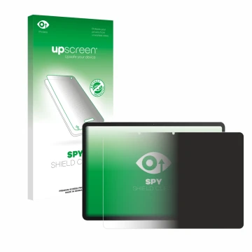 Parte frontal de un envase de producto con el logotipo de la marca upscreen. Al lado se muestra el dispositivo Ugee UT3 14.25