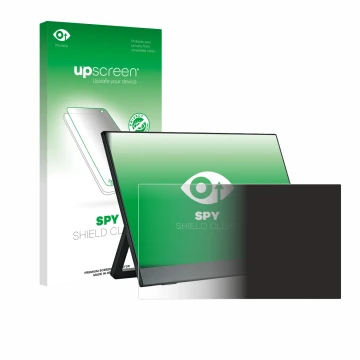 Parte frontal de un envase de producto con el logotipo de la marca upscreen. Al lado se muestra el dispositivo Anmite A140W03 
