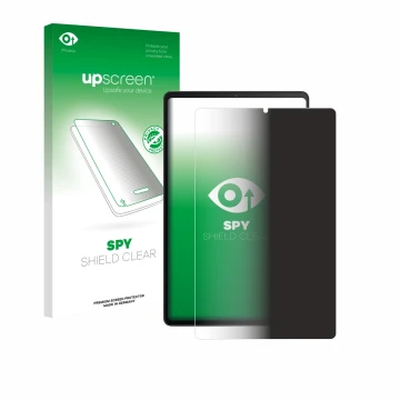 Parte frontal de un envase de producto con el logotipo de la marca upscreen. Al lado se muestra el dispositivo Xiaomi Black Sh