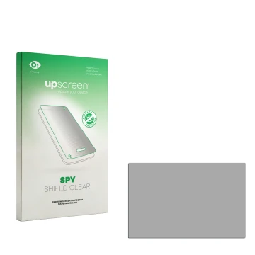 Parte frontal de un envase de producto con el logotipo de la marca upscreen. Al lado está el protector de pantalla correspondi