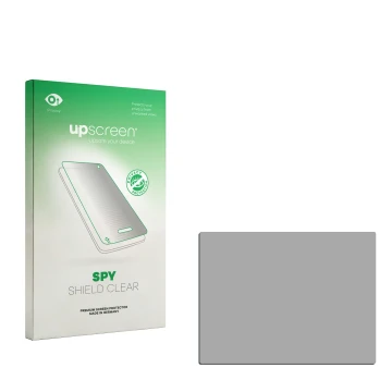 Parte frontal de un envase de producto con el logotipo de la marca upscreen. Al lado está el protector de pantalla correspondi