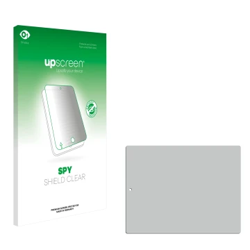 Parte frontal de un envase de producto con el logotipo de la marca upscreen. Al lado está el protector de pantalla correspondi