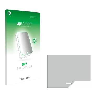 Parte frontal de un envase de producto con el logotipo de la marca upscreen. Al lado está el protector de pantalla correspondi