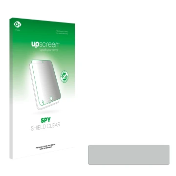 Parte frontal de un envase de producto con el logotipo de la marca upscreen. Al lado está el protector de pantalla correspondi