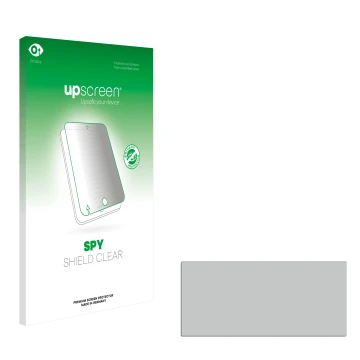 Parte frontal de un envase de producto con el logotipo de la marca upscreen. Al lado está el protector de pantalla correspondi