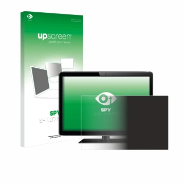 Parte frontal de un envase de producto con el logotipo de la marca upscreen. Al lado se muestra el dispositivo con su protecto
