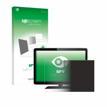 Parte frontal de un envase de producto con el logotipo de la marca upscreen. Al lado se muestra el dispositivo con su protecto