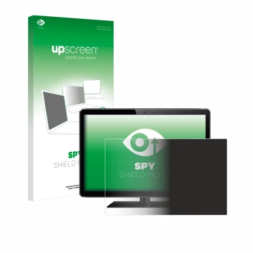 Parte frontal de un envase de producto con el logotipo de la marca upscreen. Al lado se muestra el dispositivo con su protecto