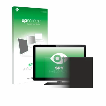 Parte frontal de un envase de producto con el logotipo de la marca upscreen. Al lado se muestra el dispositivo con su protecto