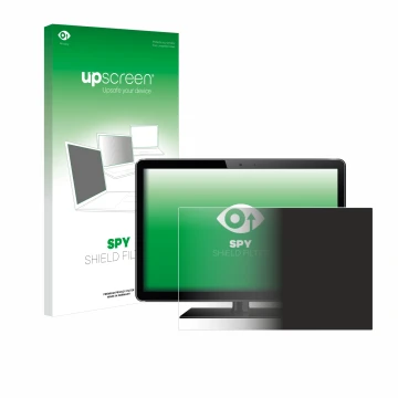 Parte frontal de un envase de producto con el logotipo de la marca upscreen. Al lado se muestra el dispositivo con su protecto