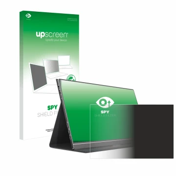 Parte frontal de un envase de producto con el logotipo de la marca upscreen. Al lado se muestra el dispositivo Arzopa ‎S1 Tabl