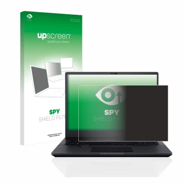 Parte frontal de un envase de producto con el logotipo de la marca upscreen. Al lado se muestra el dispositivo ASUS ProArt Stu